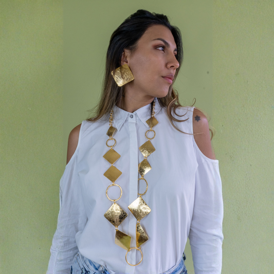 Squares Set - necklace and earrings