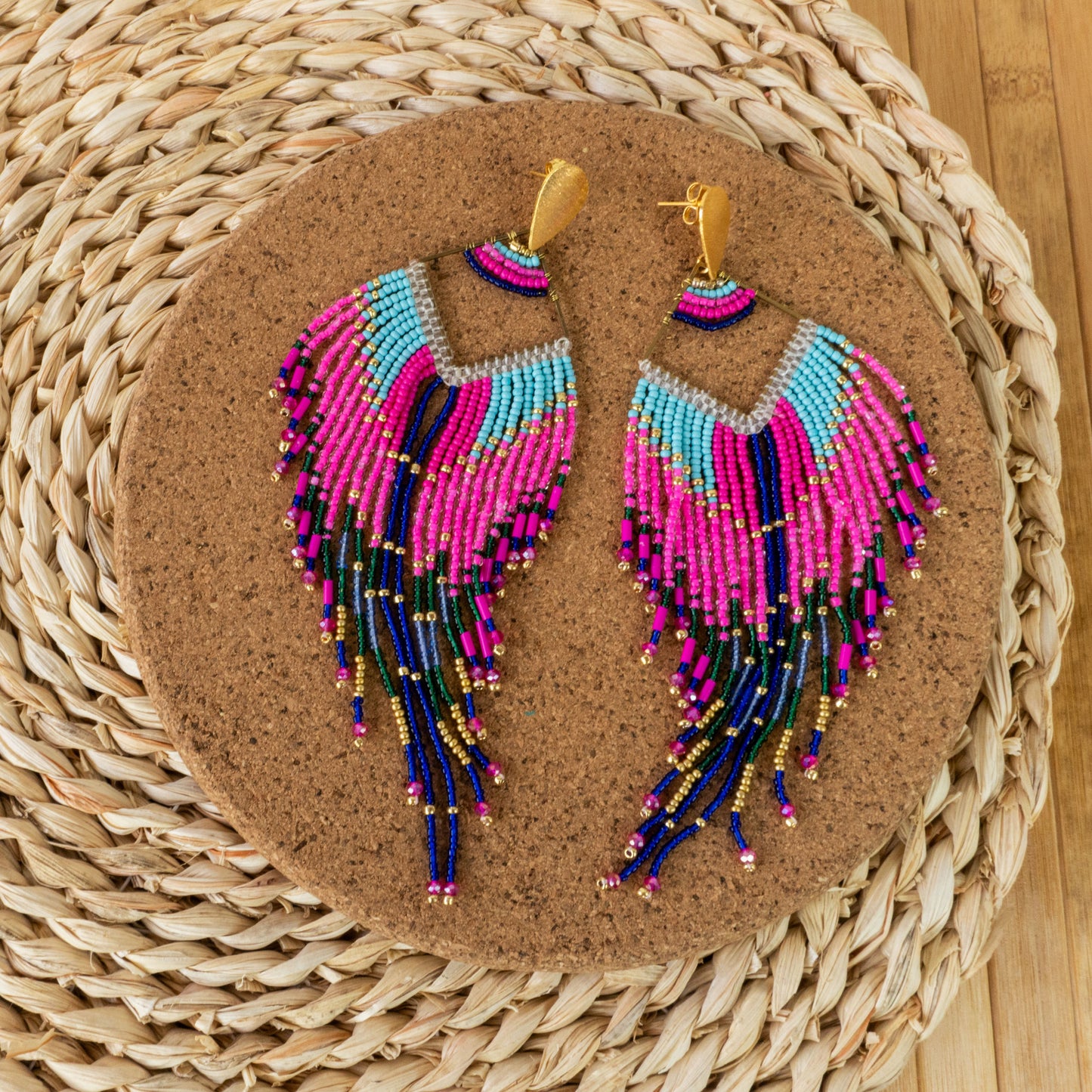 Aretes Caida Rosa