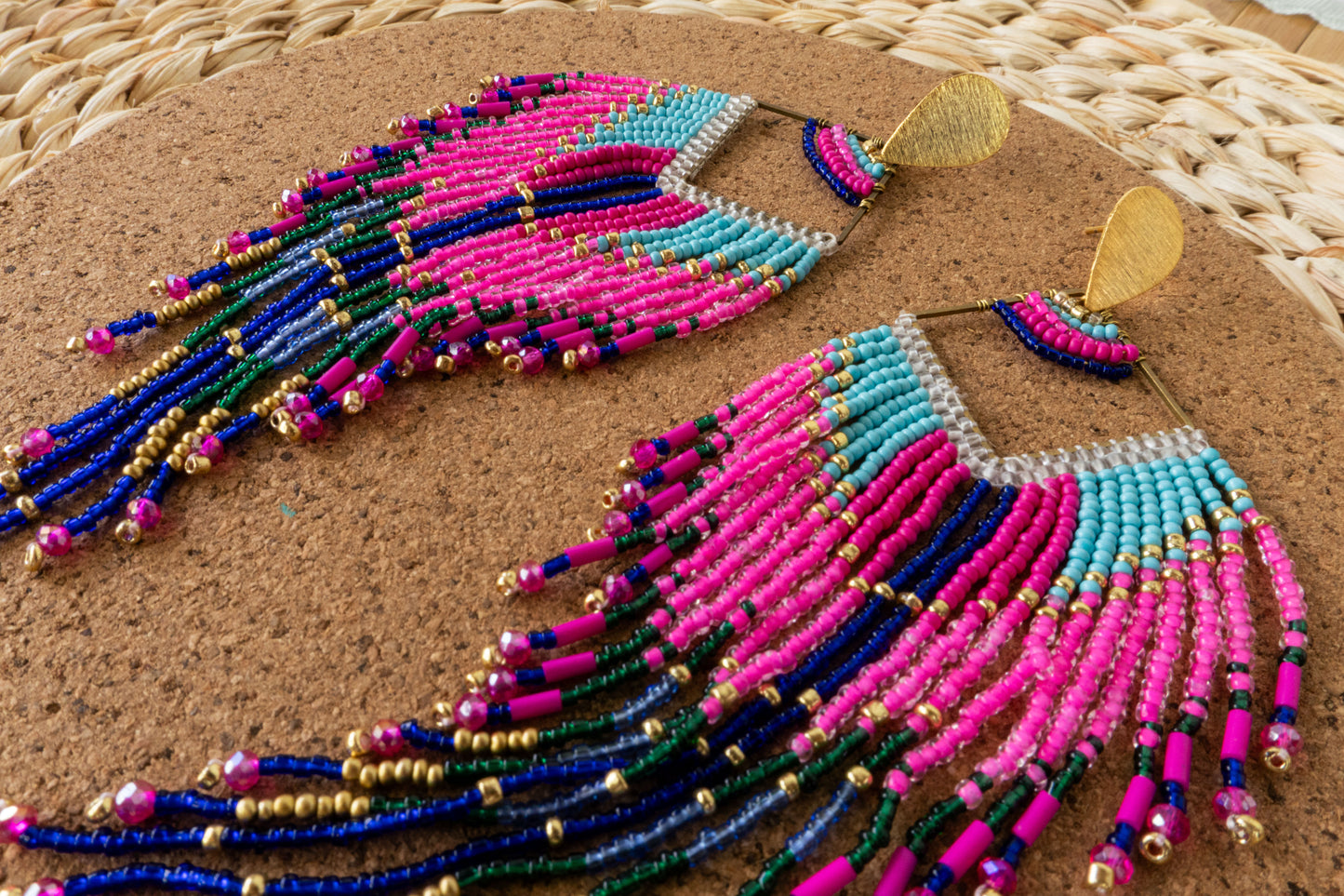 Aretes Caida Rosa