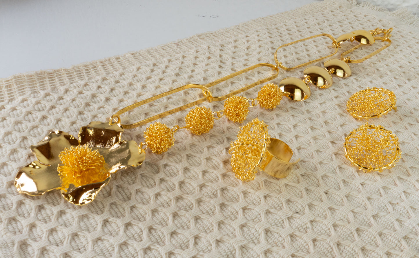 Split Set - necklace, earrings, and ring