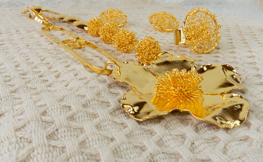 Split Set - necklace, earrings