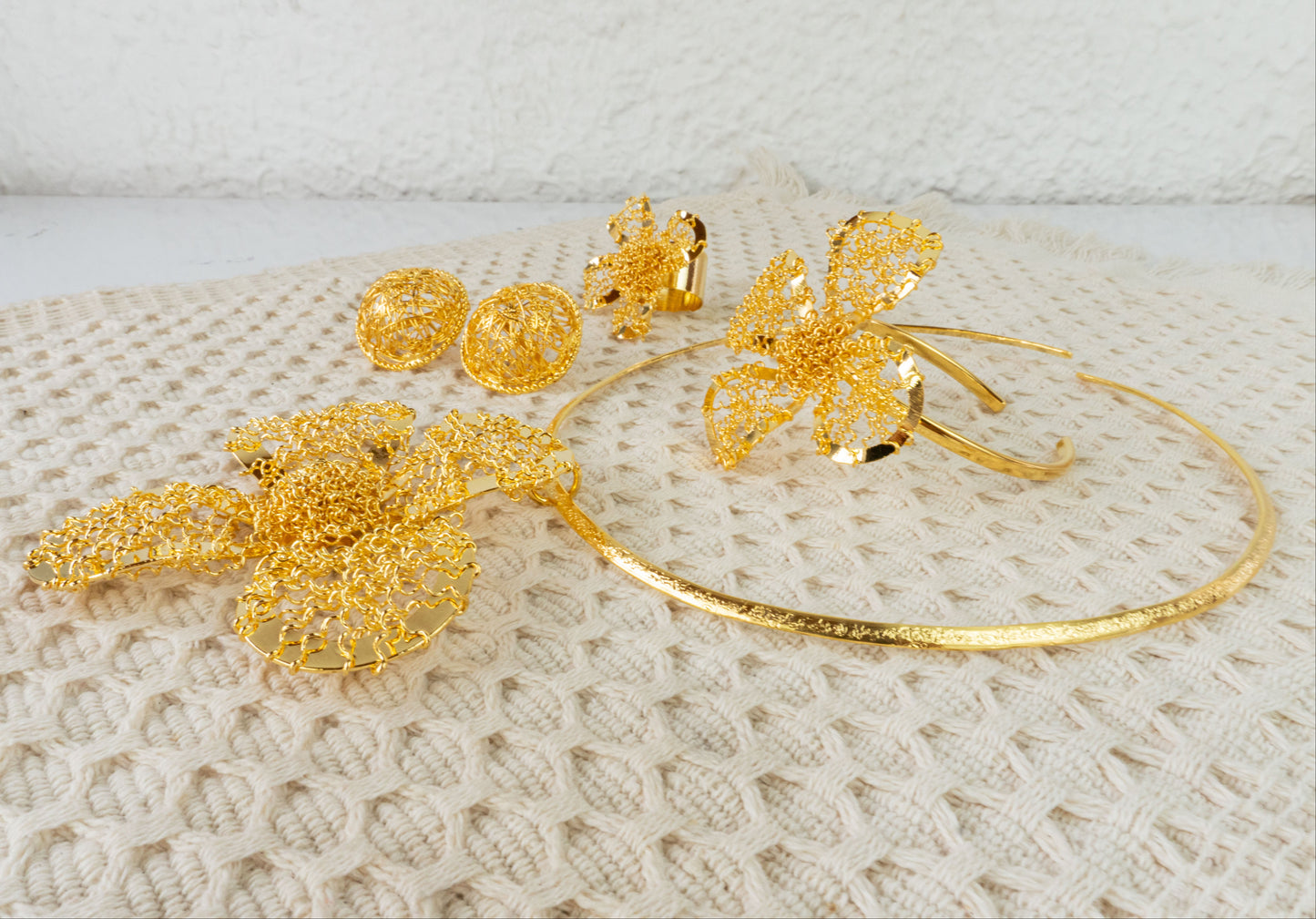 Azucena Set - necklace, bracelet, earrings, and ring