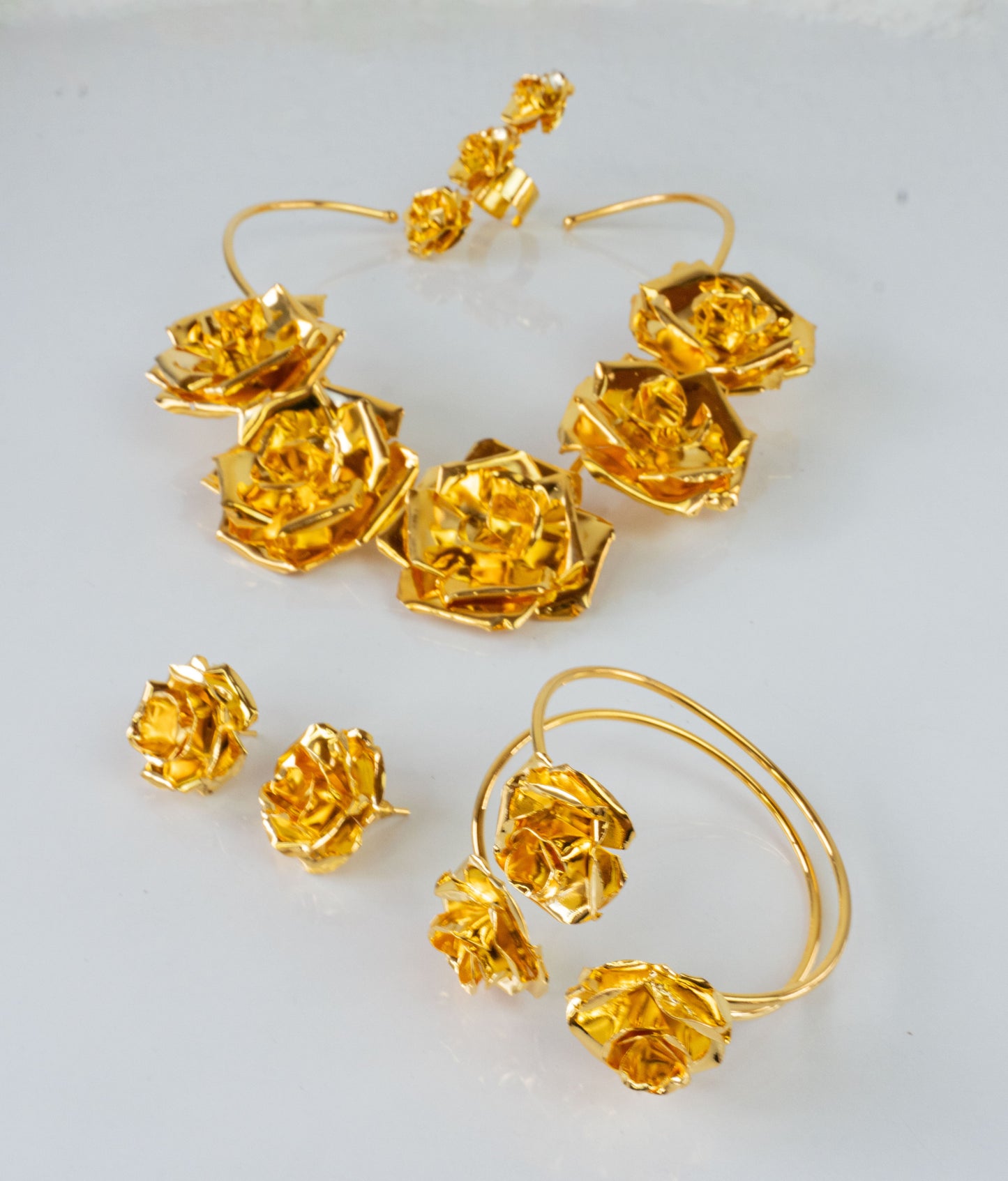 Rose Set - necklace, ring, and earrings