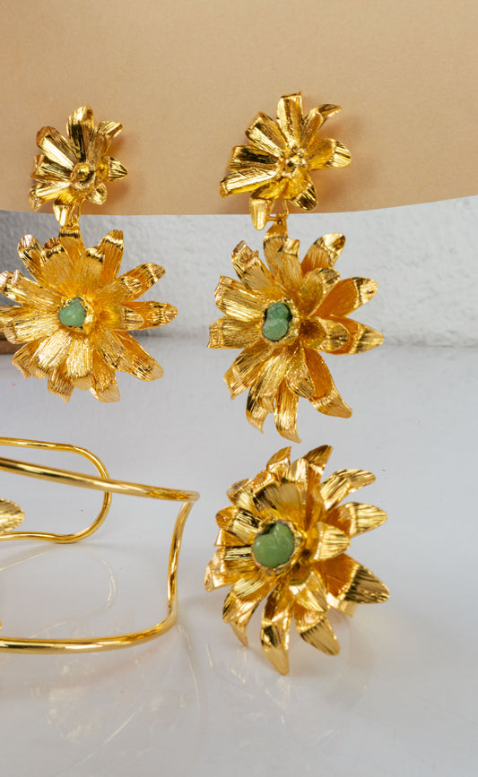 Flora Set - earrings and ring