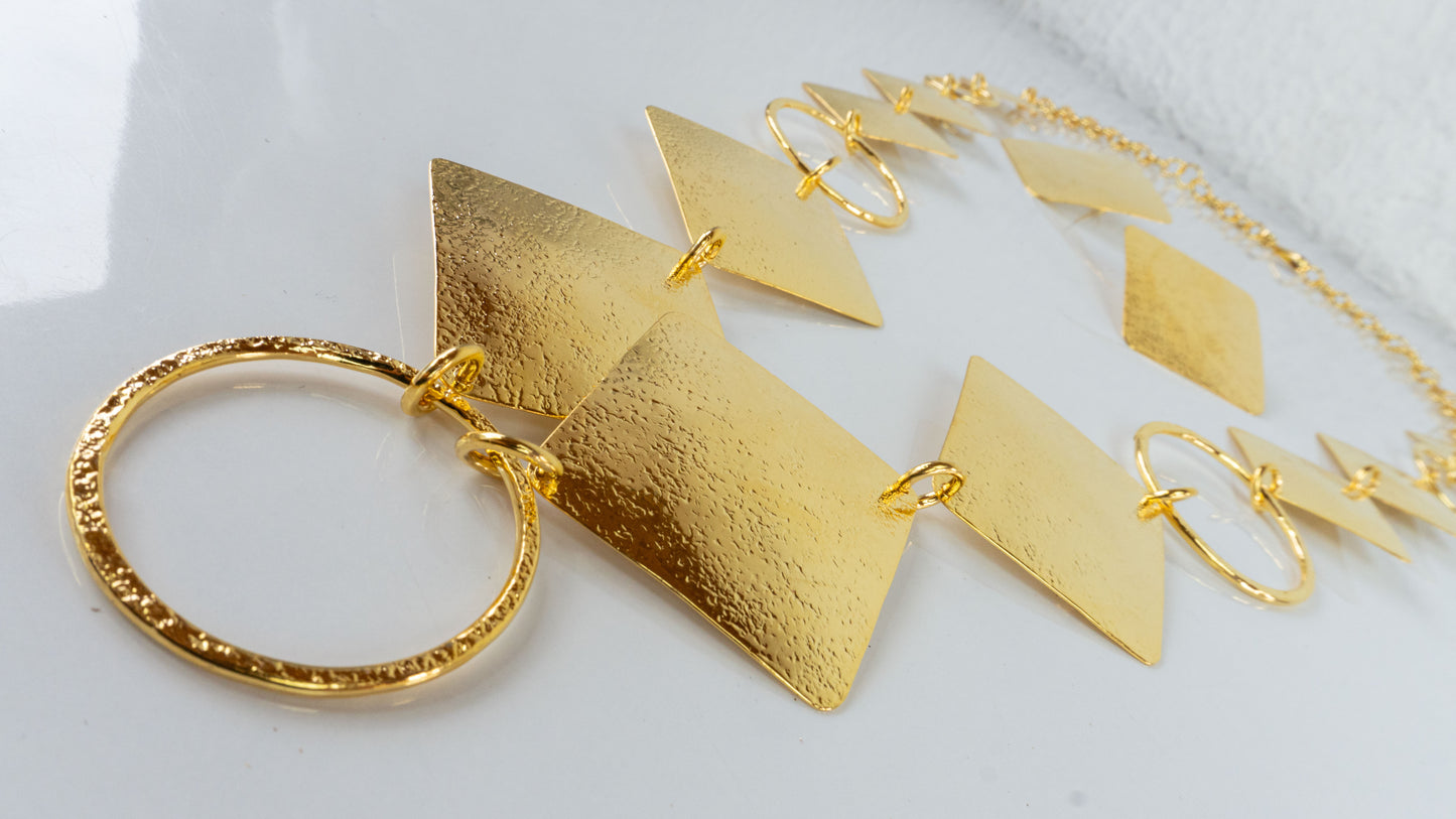 Squares Set - necklace and earrings