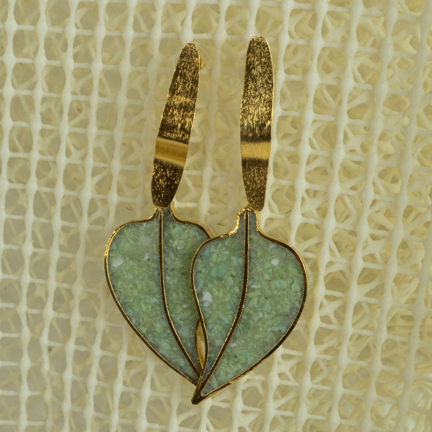 Aretes hoja Verde