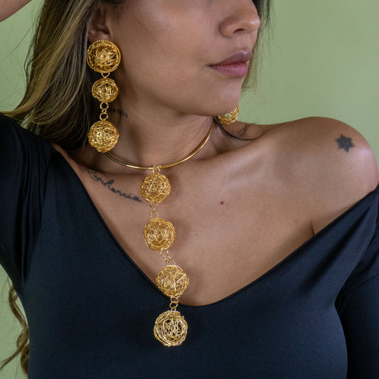 Strips  - necklace, earrings