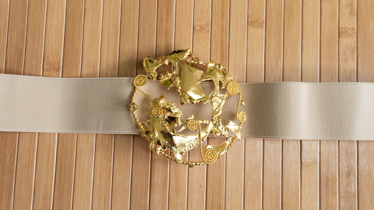 Beige Circle Belt