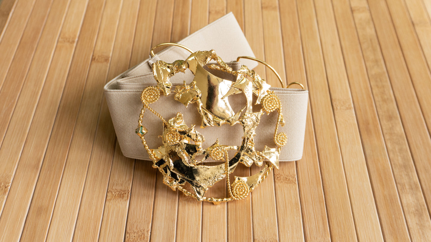 Beige Circle Belt