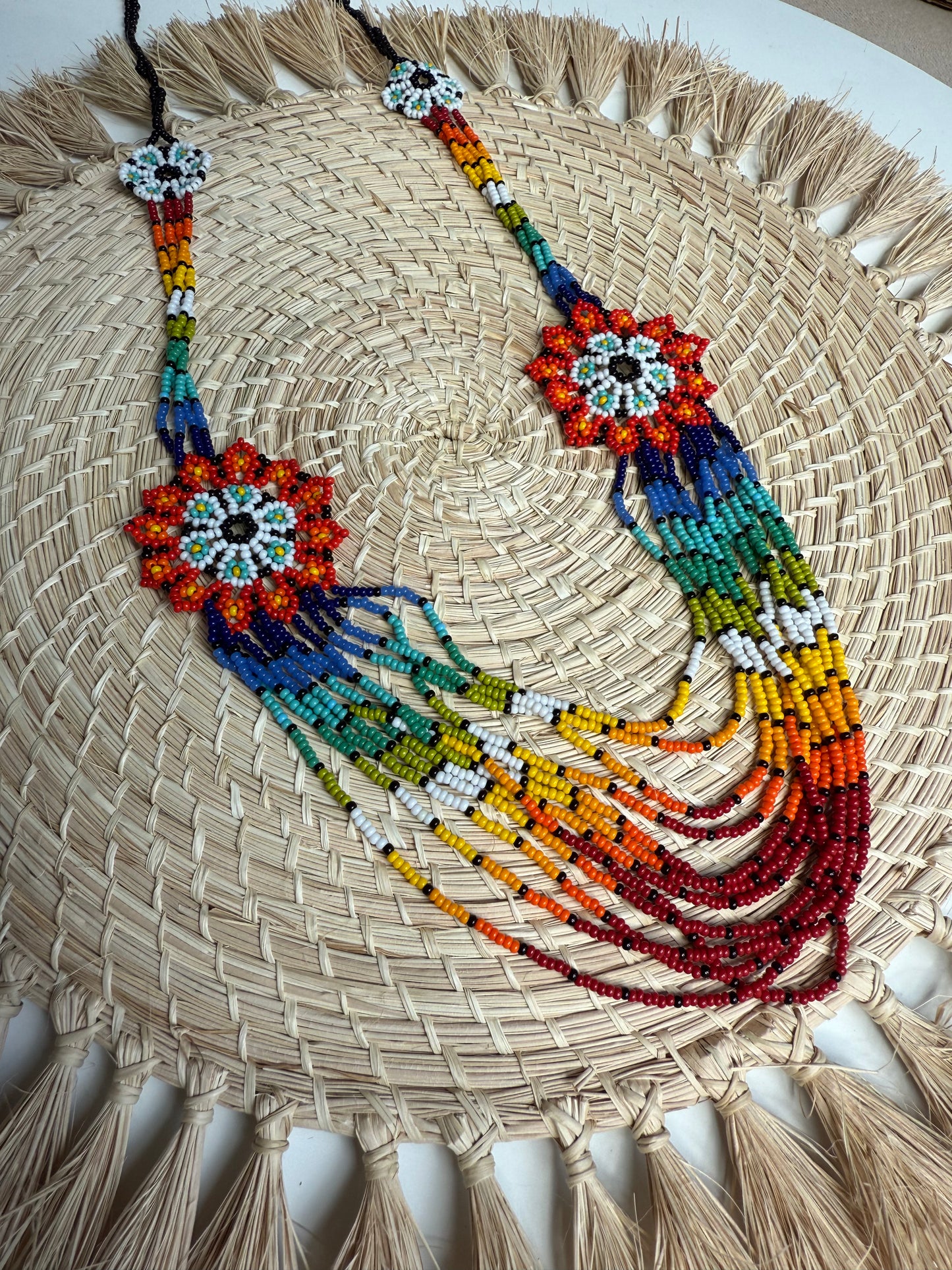 Embera chami floral bead necklace