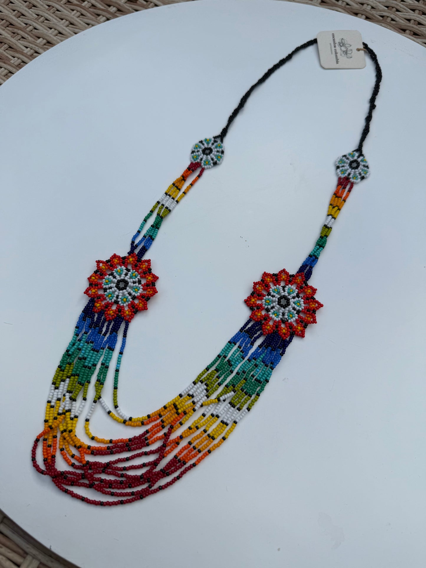Embera chami floral bead necklace
