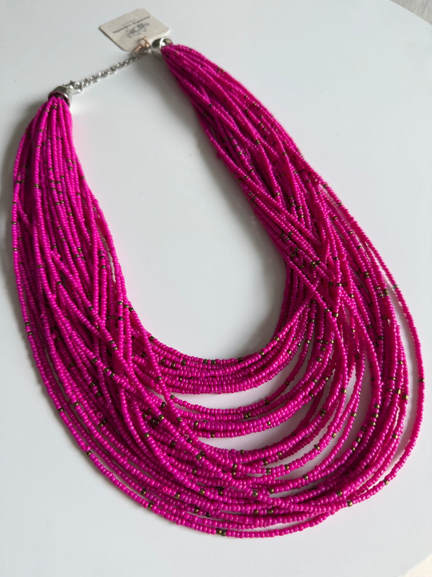 Pink beaded necklace