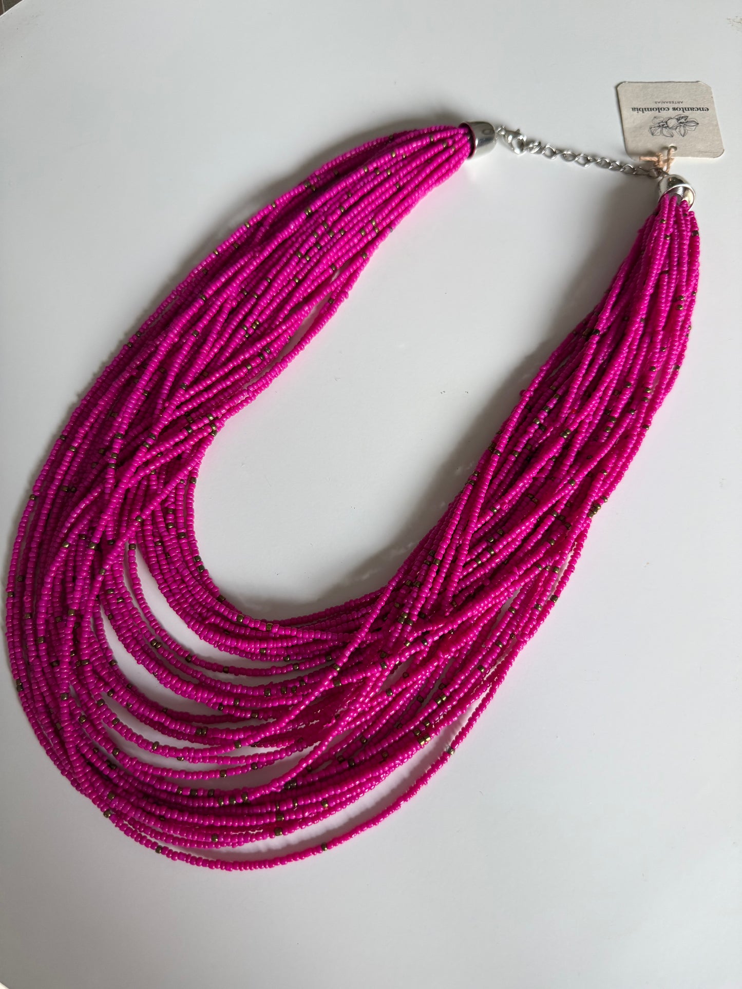 Pink beaded necklace