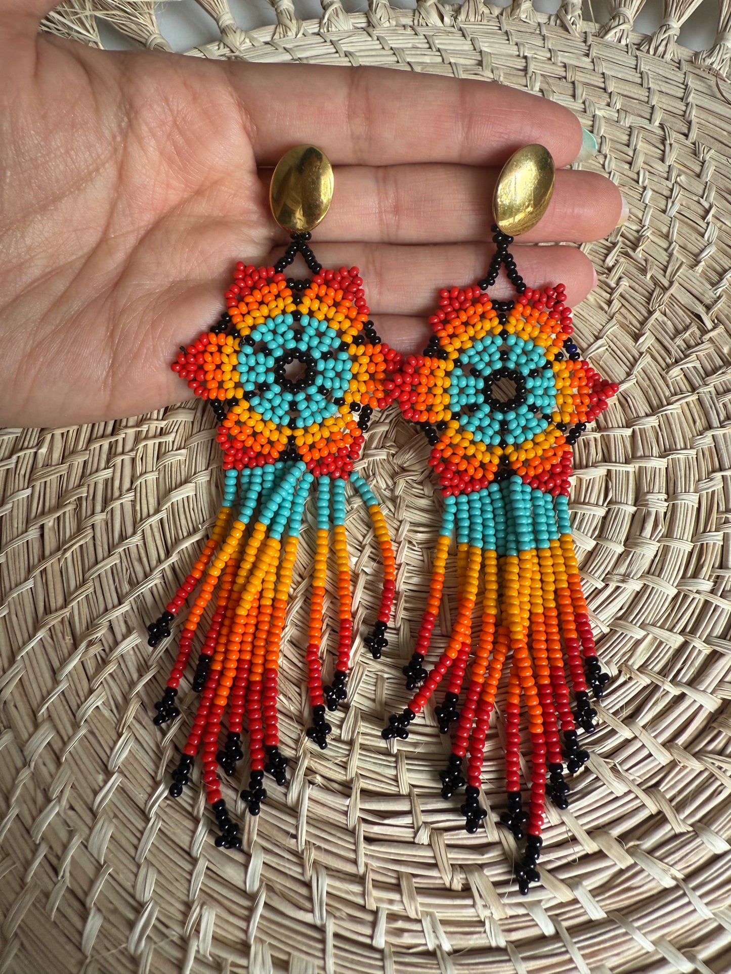 Flower colored earrings