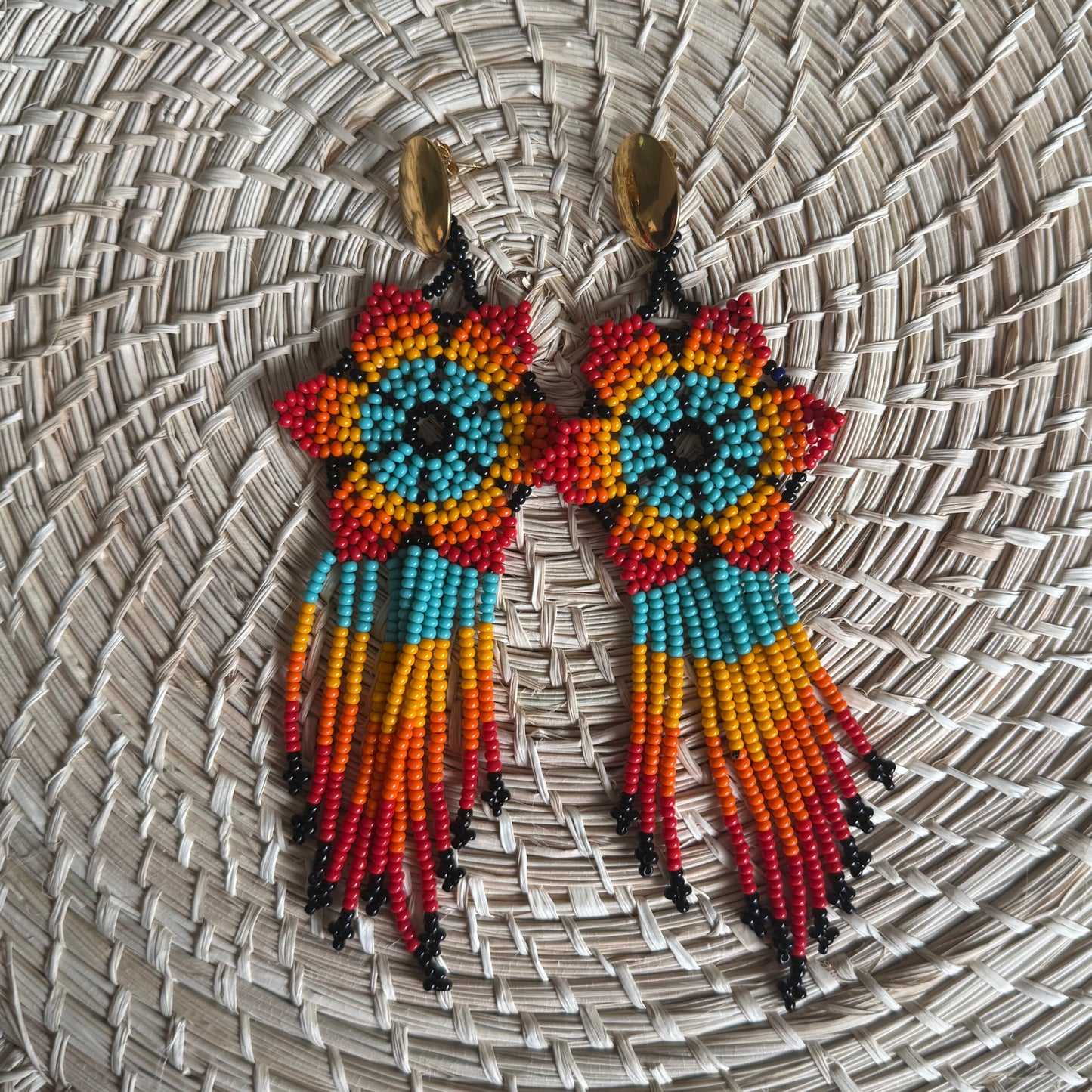 Flower colored earrings