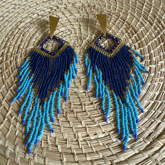 Blue diamond earrings