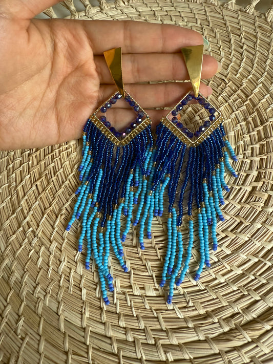 Blue diamond earrings