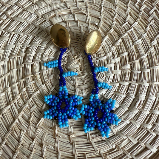 Blue flower earrings
