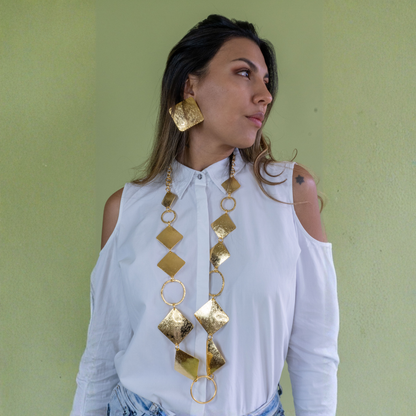 Squares Set - necklace and earrings