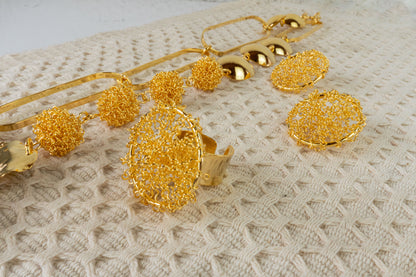 Split Set - necklace, earrings, and ring