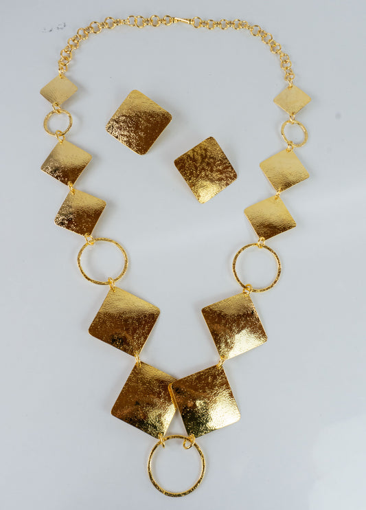 Squares Set - necklace and earrings