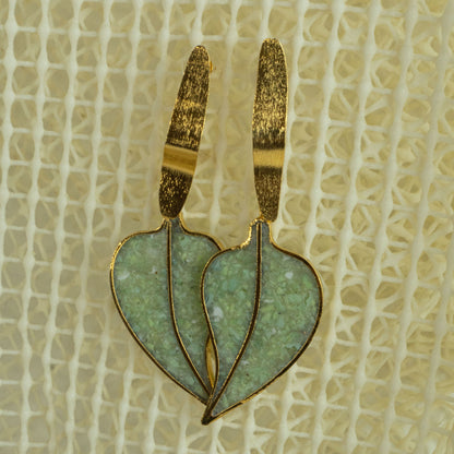 Aretes hoja Verde