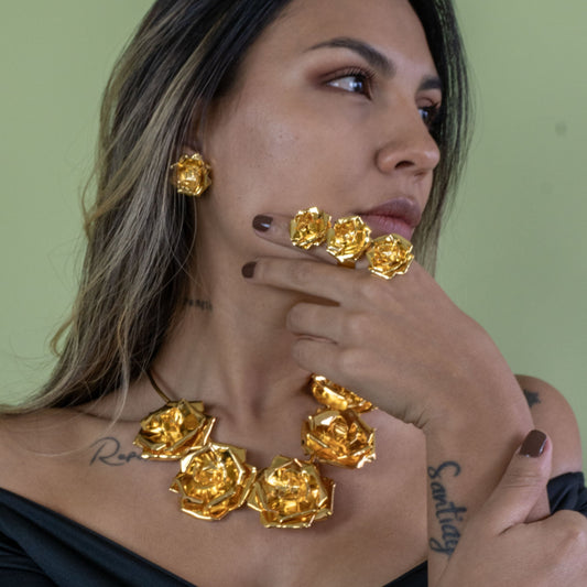 Rose Set - necklace, ring, and earrings