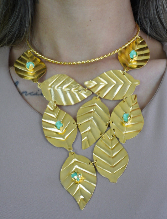 Leaves Set - earrings, necklace.