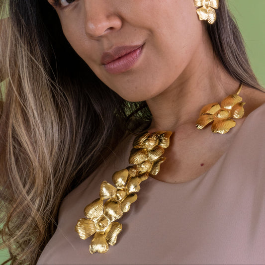 Flower set - necklace and earrings