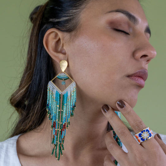 Aretes Caida Azul