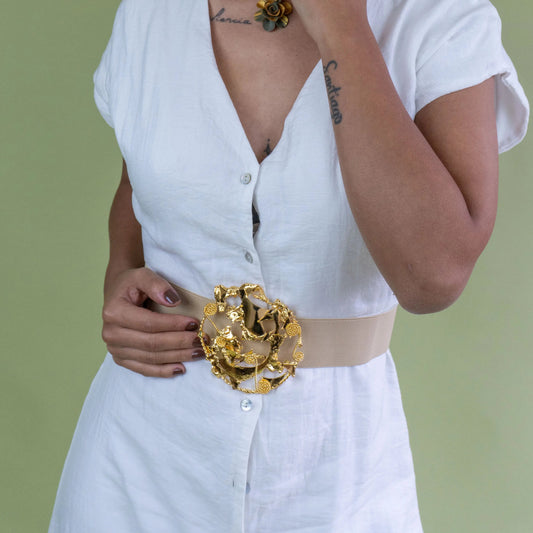 Beige Circle Belt
