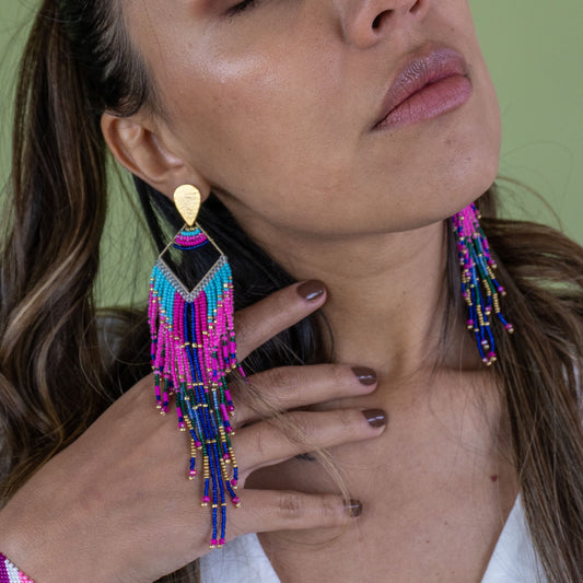 Aretes Caida Rosa