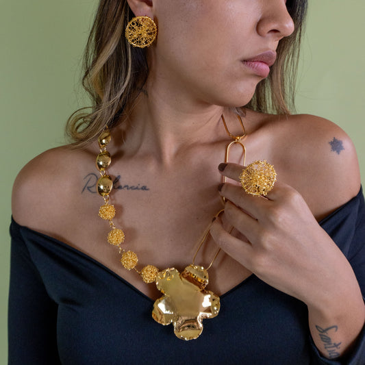 Split Set - necklace, earrings, and ring