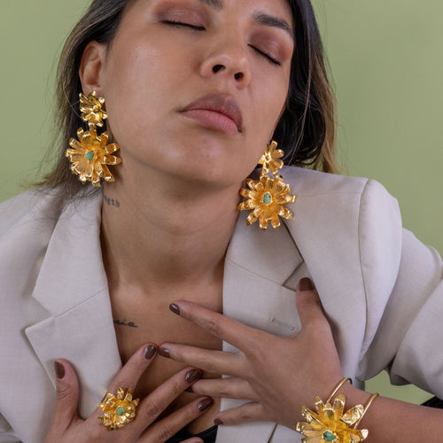 Flora Set - earrings and ring