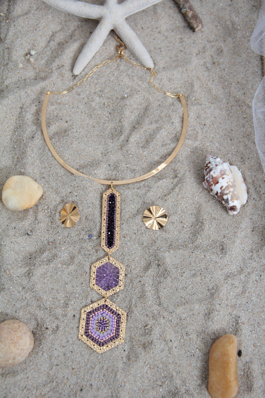 Purple beaded necklace
