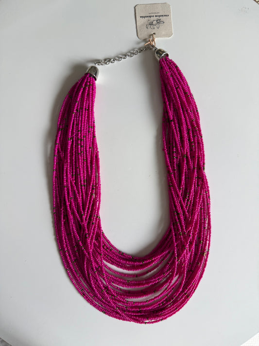 Pink beaded necklace