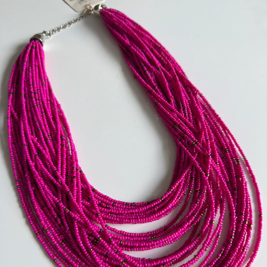Pink beaded necklace