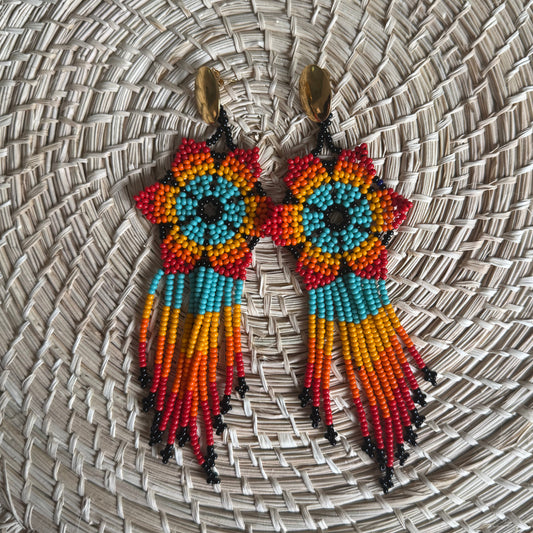 Flower colored earrings