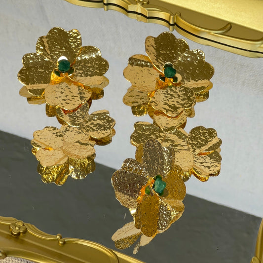 Aretes Bronce Bañados en Oro