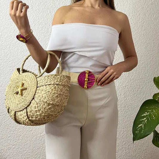 Pink Woven Belt