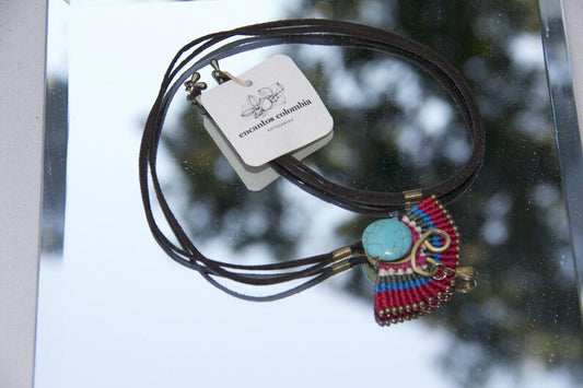 Macramé and zamack necklace