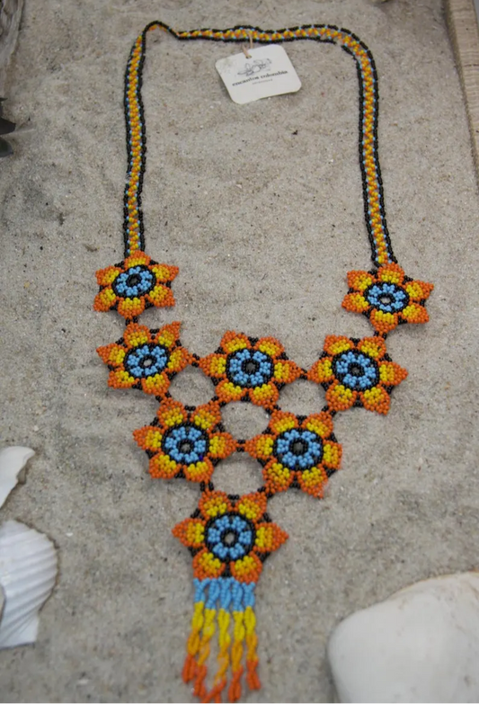 Floral bead necklace